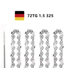 4x Kettensägekette 0,325" 1,5mm 72TG 45cm 18" mit Kettensägenfeilen Ersatzkett