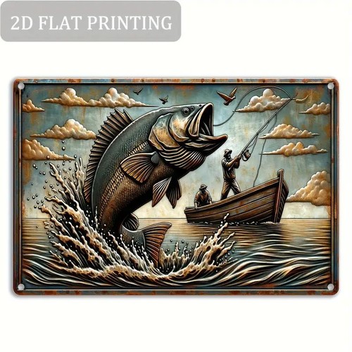 Blechschild angeln fishing - blechschild,
