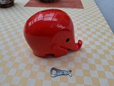 Colani Spardose Elefant, Dresdner Bank, rot, ca. 12,5 x 9 cm