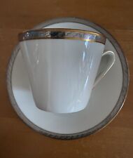 Porzellan antik Bavaria Jäger Tasse Untertasse Kaffee Tee Silber Gold Rand