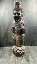 antiker balinesische Shiva Priester Skulptur handgeschnitzt Indonesischen 20. Jh