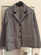 lässiger, schwarz-weiß-gestreifter Sweatblazer, Taifun, 46