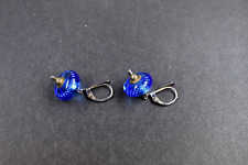 Murano Ohrgehänge blaues Glas Silber 925 ungetragen aus 2.Hand.