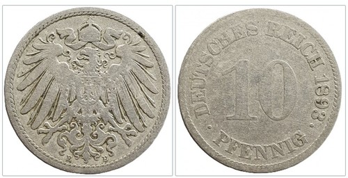 Pfennig stück 1893 - 10, e