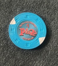 Plaza Casino * 1,00$ Poker Chip * Las Vegas * FREMONT STREET * selten