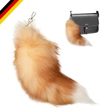 Fuchsschwanz Anhänger Kunstfell Schlüsselring Taschenaccessoire stilvoll