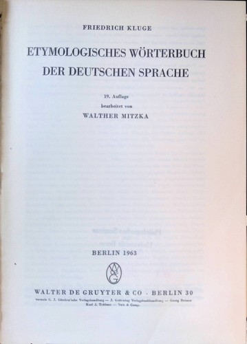Etymologisches wörterbuch der - etymologisches,