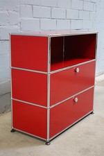 USM Haller Design Sideboard Regal Rot 3 Fächer 2 Klappen Büroregal Aktenregal