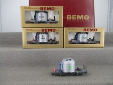 Bemo H0m 7459 100 Güterwagen Set 4-teilig Zementsilowagen der RhB in OVP2