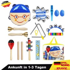17tlg Holz Percussion Instrumente für Kinder Musikspielzeug Rhythmus Set Kit DHL