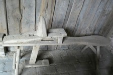 Alte schöne Ziehbank, Huanzelbank, Schnitzbank, Schnitzbock, Werkbank von 1929