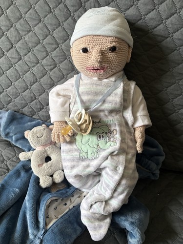 Reborn baby puppe gehäkelt - baby,