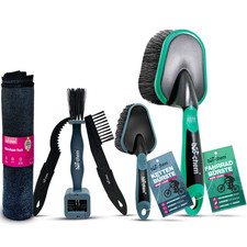 Fahrradzubehör-Set 6-tlg. – Bürsten für Kette und Rahmen , Tuch – Pflege & Glanz