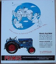 Retro Blechschild Oldtimer Traktor Primus Schlepper  40x33cm