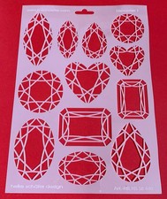 Schablone - A4 Diamanten1 Facette Herz Tropfen u.m. HS SB 440 Heike Schäfer - ge