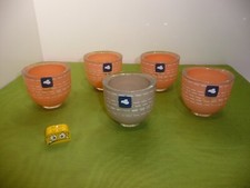 Leonardo  5 Teelicht Kerzenhalter Glas  orange + braun  TOP