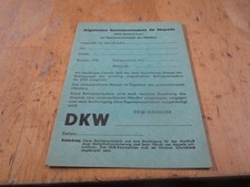 Betriebserlaubnis  von Moped DKW Hummel Super