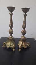 2 große Kerzenständer Altarleuchter Bronze Messing