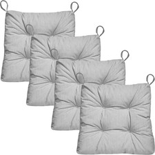 Traumnacht Stuhlkissen Premium 4 Stück (1er Pack), 38 x 40 x 7 cm, hellgrau, Ök
