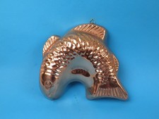 Alte Kupferform Backform Fisch oder Wandobjekt Kupfer 22,5 cm L Vintage