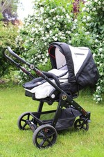 Kinderwagen Hartan Racer GT, 3 in 1, Schwarz/Weiß, Klappbar, Rücken verstellbar