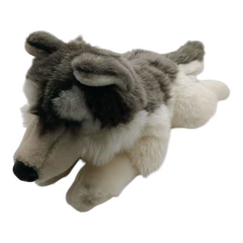 Stofftier hund grau weiß - stofftier,