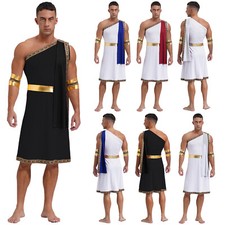 Herren Tanzbekleidung Grecian Tanzkleid Gott Robe Caesar Kleider Mit Ärmeln Lob