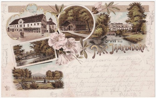 Alte litho waldhufen gruss - alte,