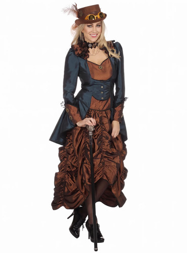 Steampunk kleid copper blue - copper,