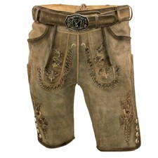 kurze Lederhose Trachtenlederhose Latz zum Knöpfen Plattlerhose