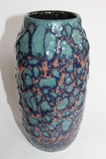 Rar-  Scheurich Germany fat lava Keramik Vase 22cm 70er 70s ES Bay Roth vintage