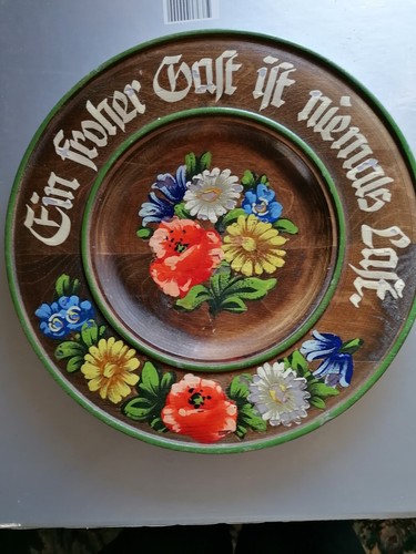 Wandteller handbemalt holz - wandteller,