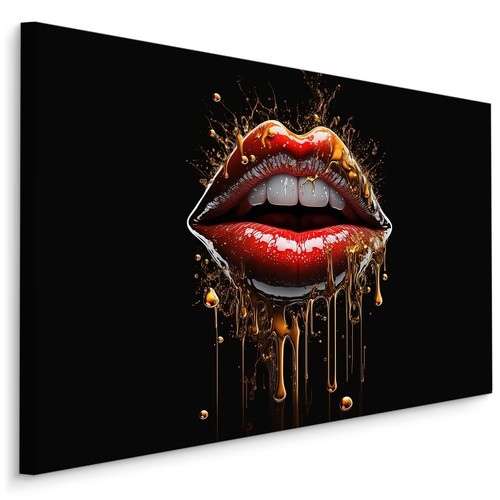 Canvas leinwandbild rote mund - canvas,