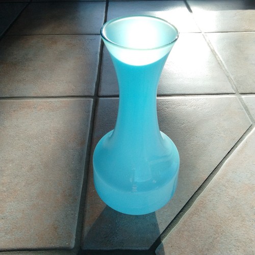 Vintage glasvase hellblau im - hellblau,,
