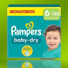 Pampers Baby-Dry Windeln Größe 6 XL, Monatsbox mit 148 Stück für Babys