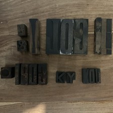 19 Vintage Holz & £ Buchdruck