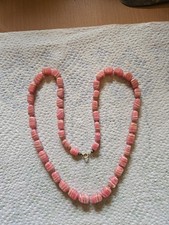 Rhodochrosit Kette Rechteckig Geknotet Collier 