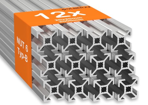 Alu profil 20x20 nut typ - profil,