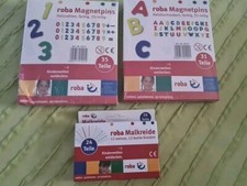 roba Magnetbuchstaben 31 teilig ABC Buchstaben + 35 TEILE Zahlen + Kreide