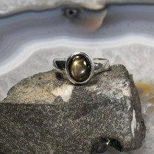 Schwarzer Stern Saphir Ring, 925 Silber, Edelsteinring (24322), Edelsteinschmuck