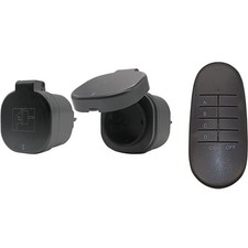 Emil Lux Funkschalter Set Funksteckdose Funk Fernbedienung 30m 2+1 Outdoor Außen