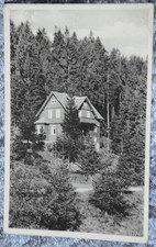 65153 Postcard Haus Forsthaus Holzhaus im Wald Sächsische Schweiz um 1940