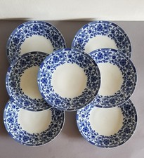 7 Speiseteller - Porzellan - Egeria - Kobalt blau - Hutschenreuther - 1961