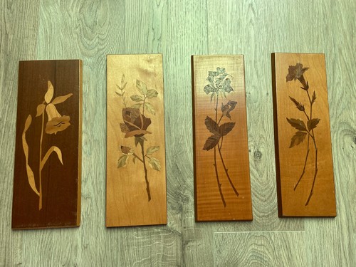 Echte intarsien blumen - 4x,