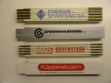  4 Stück verschiedene Zollstöcke 2 Meter mit Werbeaufdruck 3