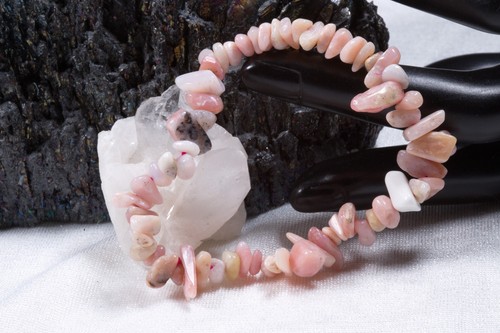 Edelstein armband aus pinker - armband,