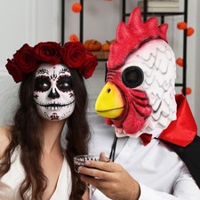 Latex-Truthahn-Kopfmaske, lustige Vollgesichtsmaske für Nachtclub,