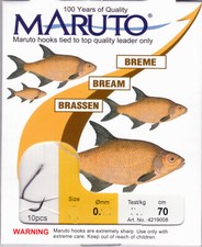 MARUTO® Vorfachhaken Brassen Brassenhaken - Größen 4 bis 14 - 70 cm Japanhaken