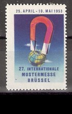 Vignette 27. Internationale Mustermesse Brüssel 1953 Bruxelles Magnet Globus