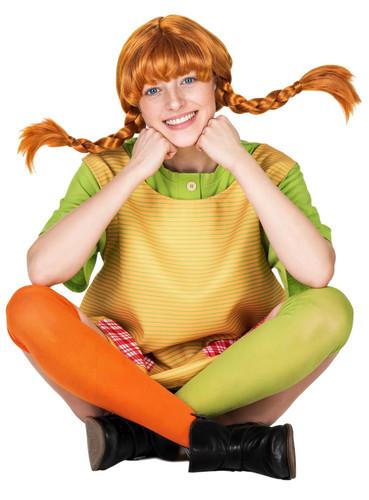 Pippi langstrumpf perücke - perücke,